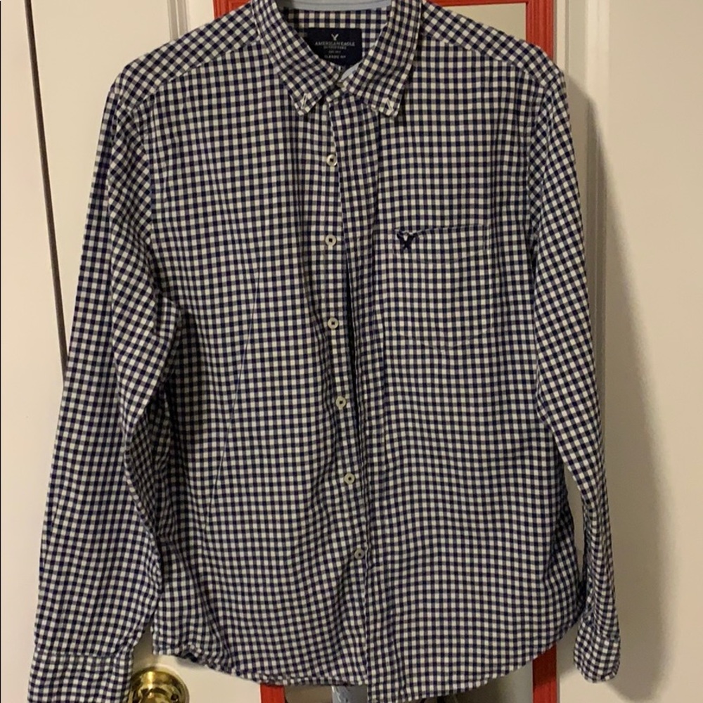American Eagle Plaid Dress Up shirt